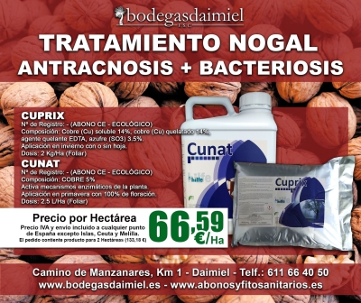 TRATAMIENTO NOGAL - Antracnosis + Bacteriosis